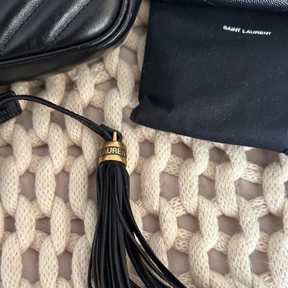 Saint Laurent Black Chevron Quilted Leather Camera Bag and Small Envelope Wallet - Picture 3 of 15